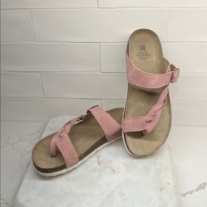 White Mountain Pink Braided Sandals